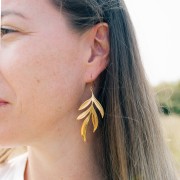 Pendientes hoja 72x29mm - Acero inoxidable 316L x2