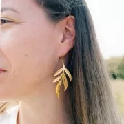 Pendientes hoja 72x29mm - Acero inoxidable 316L x2