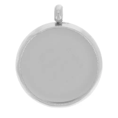Juego de colgante para cabujón plano de 10 mm - acero inoxidable 303L x1