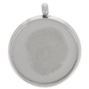 Juego de colgante para cabujón plano de 12 mm - acero inoxidable 303L x1|raw }}