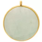 Juego de colgante para cabujón plano de 18 mm - Acero inoxidable dorado 303L x1