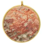 Juego de colgante para cabujón plano de 20 mm - Acero inoxidable dorado 303L x1