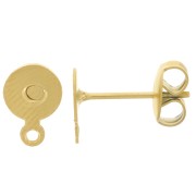 Pendientes de disco de 6 mm con anillo cerrado - Acero inoxidable dorado 304L x20|raw }}
