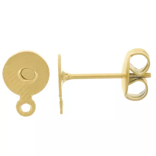 Pendientes de disco de 6 mm con anillo cerrado - Acero inoxidable dorado 304L x20