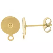 Pendientes de disco de 8 mm con anillo cerrado - Acero inoxidable dorado 304L x20