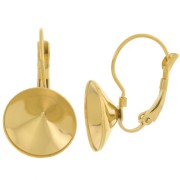 pendientes cabujón Rivoli 1122 14 mm en acero inoxidable 303L x2