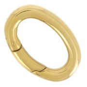 Cierre mosquetón ovalado 18 mm - Acero inoxidable 316L dorado x1