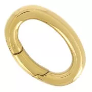 Cierre mosquetón ovalado 18 mm - Acero inoxidable 316L dorado x1
