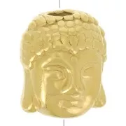 Cuenta cabeza de Buda 9x11 mm - Acero inoxidable 316L dorado x1