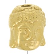 Cuenta con forma de cabeza de Buda, 9 x 11 mm - Acero inoxidable 304 Dorado x 1