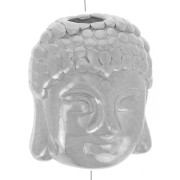 Cuenta con forma de cabeza de Buda, 9 x 11 mm - Acero inoxidable 304 x 1