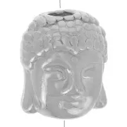 Cuenta con forma de cabeza de Buda, 9 x 11 mm - Acero inoxidable 304 x 1