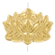 Cuenta con forma de flor de loto, 8 x 12 mm - Acero inoxidable 304 Dorado x 1