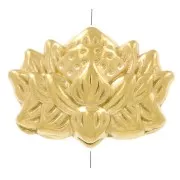 Cuenta con forma de flor de loto, 8 x 12 mm - Acero inoxidable 304 Dorado x 1
