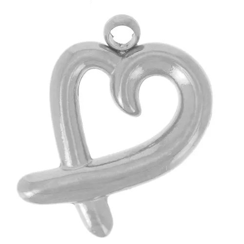 Dije corazón calado 12x8,5 mm - Acero inoxidable 304L x1