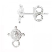 Pendientes con trasera 9,5 mm plateado  x2