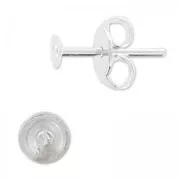 Pendientes con trasera disco 3.5 mm plateado x2
