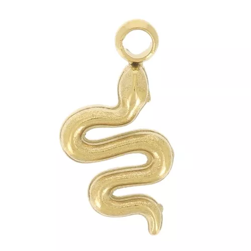 Amuleto de serpiente 10x5 mm - Acero inoxidable 304L dorado x1