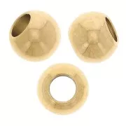 Cuentas redondas de 6 mm con agujero de 3 mm - Acero inoxidable Dorado 316 x10