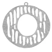 Colgantes martillado irregular 30 mm patrón gráfico 316L acero inoxidable x2