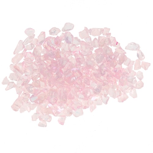 Virutas de Cristal - irregular con resina - Rosa claro AB x7g