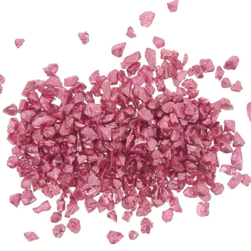 Virutas de cristal - irregular con resina - Rojo metálico x10g