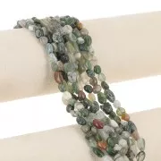 Perlas irregulares nugget 4 - 6 mm piedra preciosa - Moss Agate x39cm