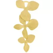 Entrepieza 3 flores de orquídea 45x22 mm Acero inoxidable 30 Dorado x2