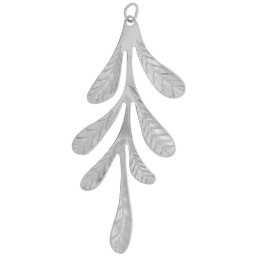 Colgantes de hoja 56x24 mm - acero inoxidable 304L x2