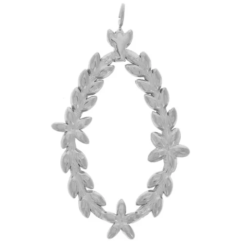 Colgantes corona de hojas de laurel 34x19 mm - acero inoxidable 304L x2