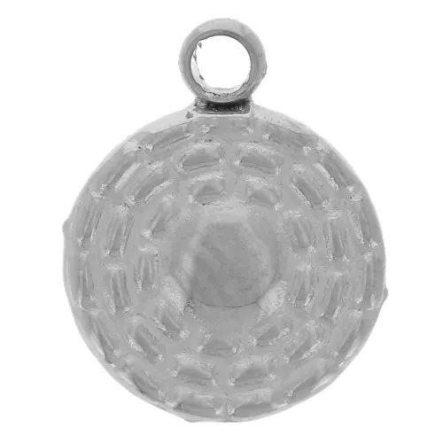 Colgante redondo texturizado de 7 mm - Acero inoxidable 304L x1