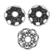 Casquillas filigrana 4 mm plateado envejecido x20