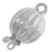 Cierre clip bola estriada 10x16 mm - Rodio x1