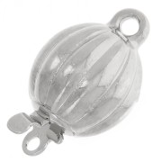 Cierre de clip con bola estriada de 10 x 16 mm - Bronce blanco x1