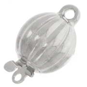 Cierre de clip con bola estriada de 10 x 16 mm - Bronce blanco x1