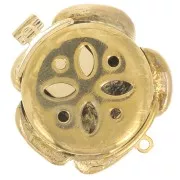 Cierre clip flor con óxido de circonio 22 mm - Dorado x1