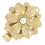 Broche flor con óxido de circonio 14 mm - Dorado x1