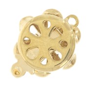 Cierre clip flor con óxido de circonio 12 mm - Dorado x1