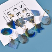 Molde de silicona para hacer colgantes de resina estrella - luna - Transparente x1