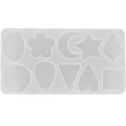 Molde de silicona para hacer colgantes de resina estrella - luna - Transparente x1