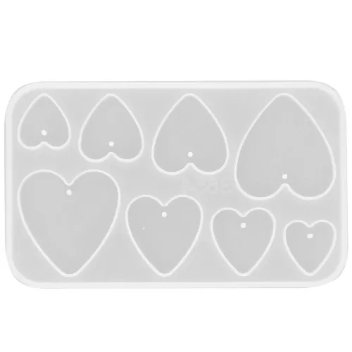 Molde de silicona para colgantes corazón de resina - Transparente x1
