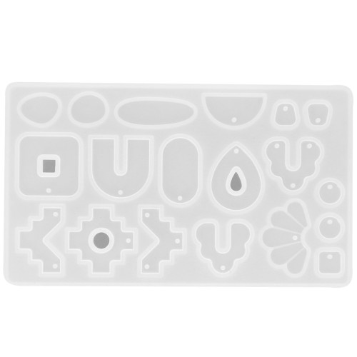 Molde de silicona para colgantes geométricos de resina - Transparente