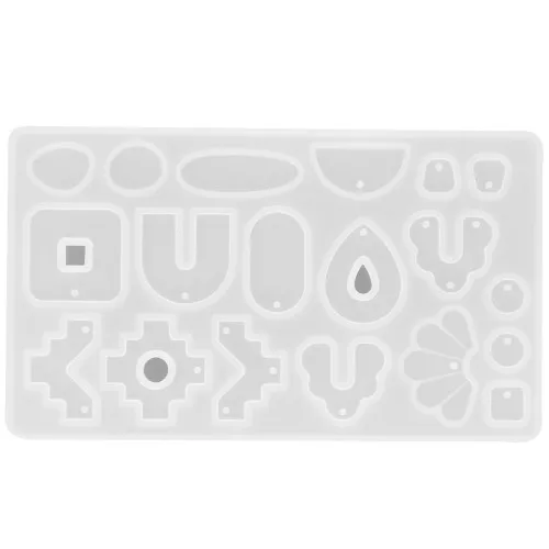 Molde de silicona para colgantes geométricos de resina - Transparente