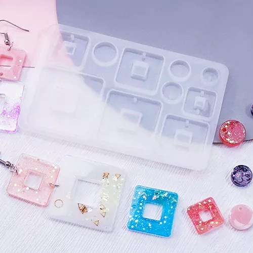 Molde de silicona para colgantes y separadores de resina -Transparente x1
