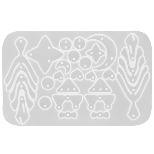 Molde de silicona para espaciadores Luna y Estrella en resina -Transparente x1