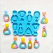 Molde de silicona - Pendientes trapecio y triángulo para resina epoxi x1