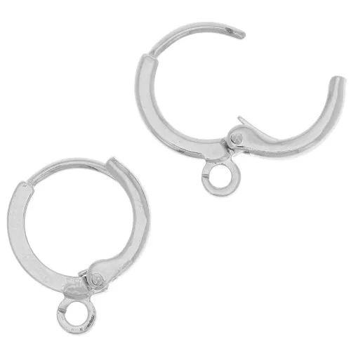 Pendientes criollas con anilla de 11 mm - Plateado x2