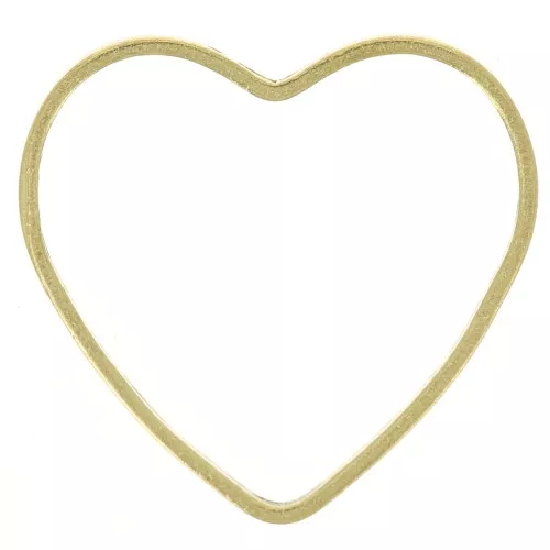 Anilla de corazón para montar y tejer 14x14 mm - Latón bruto x1