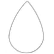 Anillo para tejer y montar gota 25x17 mm - Plateado x1|raw }}