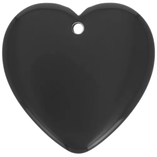 Colgante corazón de resina opaca 36x36,5 mm - Negro x1